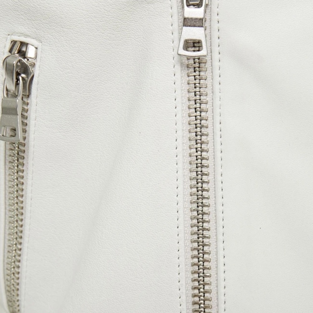 J BRAND Maysen leather biker jacket in cream - Picture 5 of 6